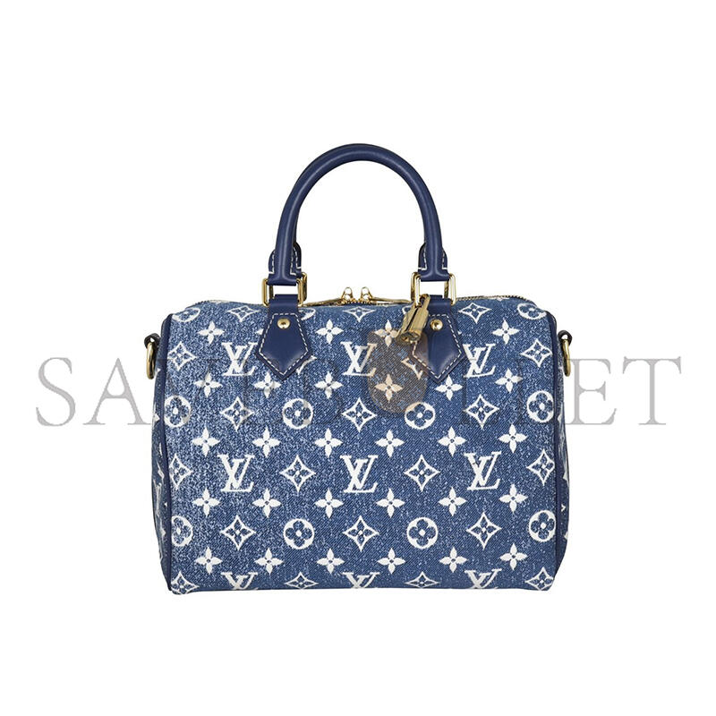 l0vis Vvtt0n denim monogram jacquard speedy bandouliere 25 bleu m59609 (25*19*15cm)